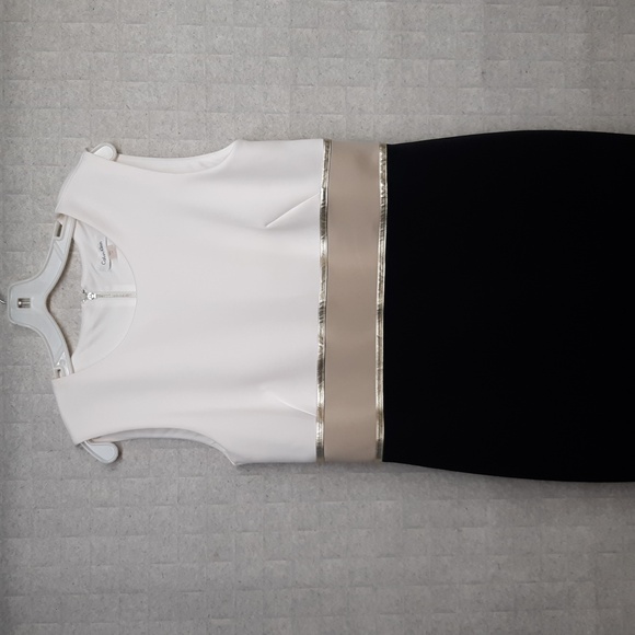 Calvin Klein Color Block Sleeveless Sheath Dress - Picture 1 of 7
